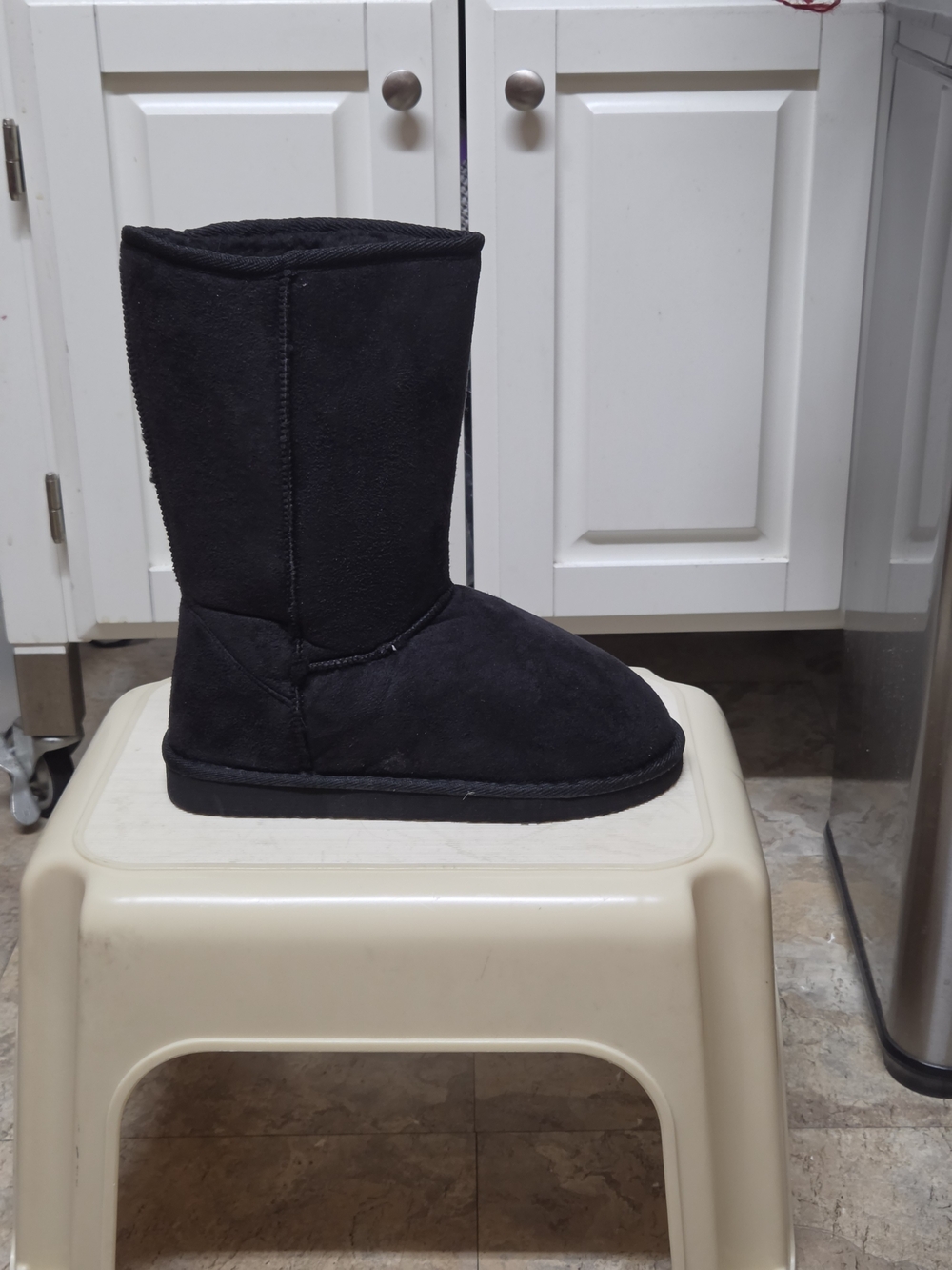 New Women's Top Moda window-2 faux suede boot-black